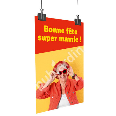 A90- Affiche bonne Fête Super Mamie