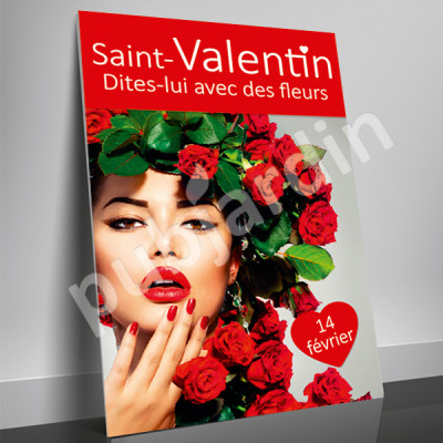 A12- Affiche Saint Valentin rouge