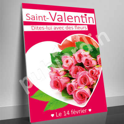 A15- Affiche Saint Valentin rose