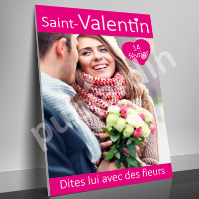 A17- Affiche Saint Valentin couple rose