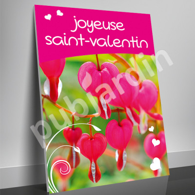 A22- Affiche Saint‑Valentin Cœur de Marie – PLV Fleuriste / Jardinerie Symbolique
