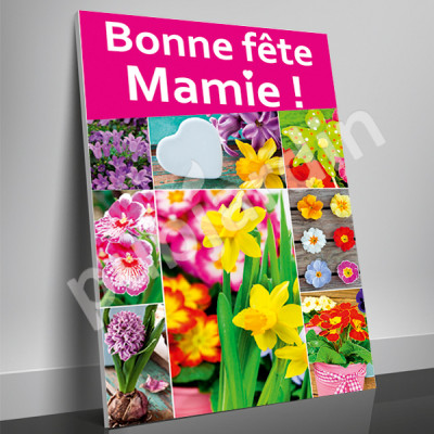 A27- Affiche Bonne Fête Mamie - Fleurs