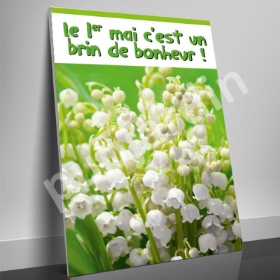 A34- Affiche 1er mai muguet - verte