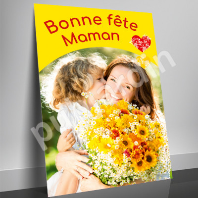 A37- Affiche Bonne Fête Maman - Bouquet jaune