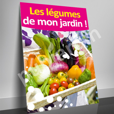 A51- Affiche les légumes de mon jardin - Rose