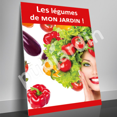 A61- Affiche les légumes de mon jardin - Rouge