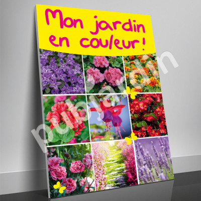 A75- Affiche multi-fleurs jaune