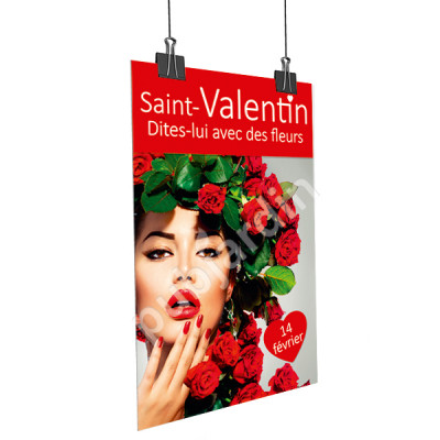 A12- Affiche Saint Valentin rouge