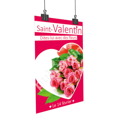 A15- Affiche Saint Valentin rose