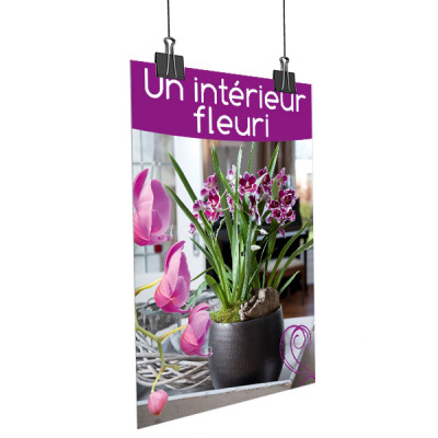 A2- Affiche un intérieur fleuri Orchidée