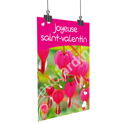 A22- Affiche Saint‑Valentin Cœur de Marie – PLV Fleuriste / Jardinerie Symbolique