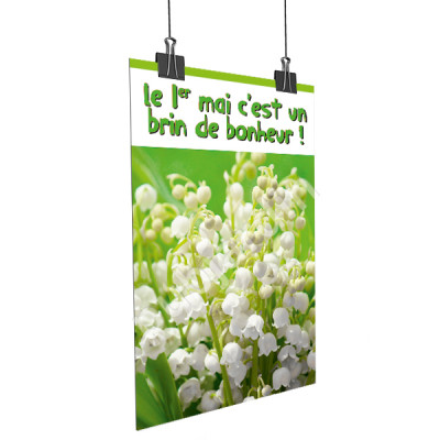 A34- Affiche 1er mai muguet - verte