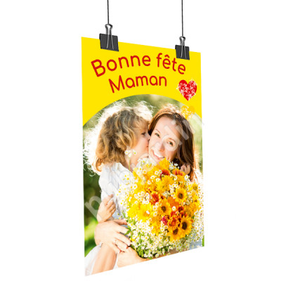 A37- Affiche Bonne Fête Maman - Bouquet jaune