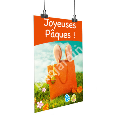 A40- Affiche Joyeuses Pâques - Orange