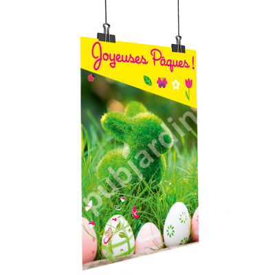 A41-Affiche “Joyeuses Pâques” | Poster Pâques 60x80 & 80x120 cm – PLV fleuriste & jardinerie