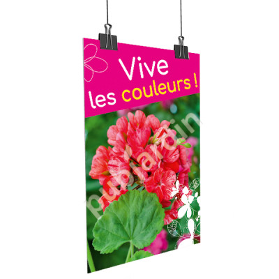 A68- Affiche “Vive les Couleurs” | Poster Jardin & Fleurs 29,7×42, 60×80 & 80×120 cm – PLV Jardinerie & Fleuriste