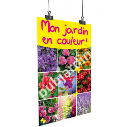 A75- Affiche multi-fleurs jaune