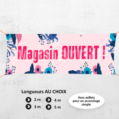 C57-Banderole Magasin ouvert violet