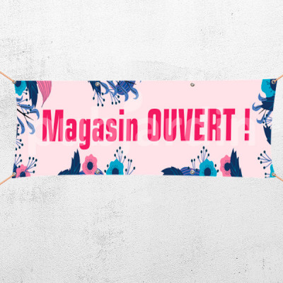 C57-Banderole Magasin ouvert violet