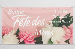 C123-Banderole “Bonne Fête Maman” | PLV Fleurs & Cadeaux – Signalétique Magasin & Vitrine