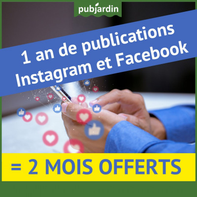 12 mois de publications Instagram et Facebook