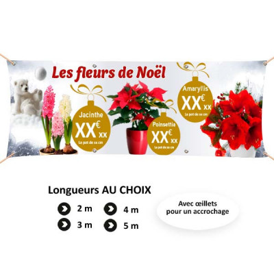 C100 - banderole fleurs de Noël (personnalisable)