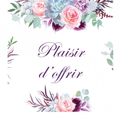 R7-Etiquettes rouleau Plaisir d'offrir - pivoine