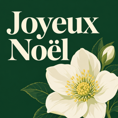 Étiquettes en rouleau Joyeux Noël — Hellébore