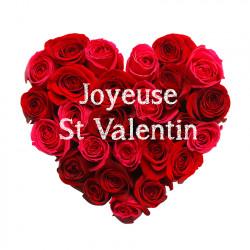 Etiquette Coeur Roses St Valentin