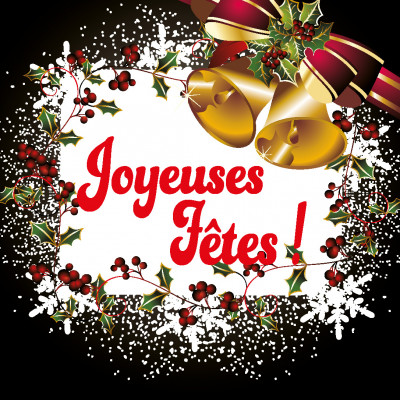 Étiquettes rouleau Joyeuses Fêtes – Coloris noir élégant - Réf. R6