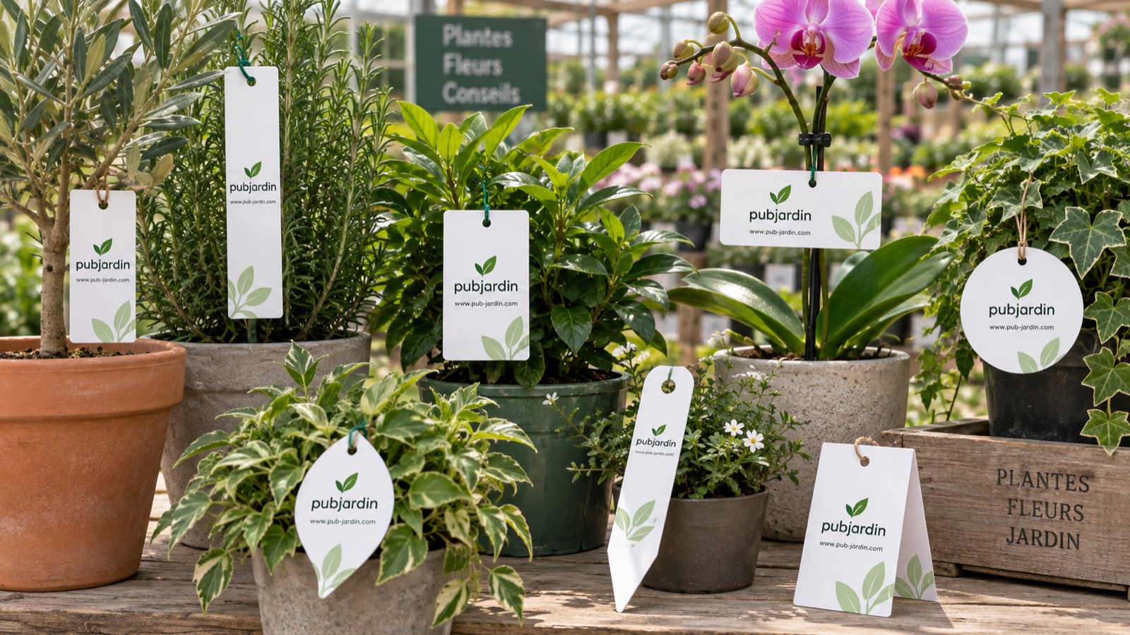 Les formats d'étiquettes prix personnalisées Pub Jardin